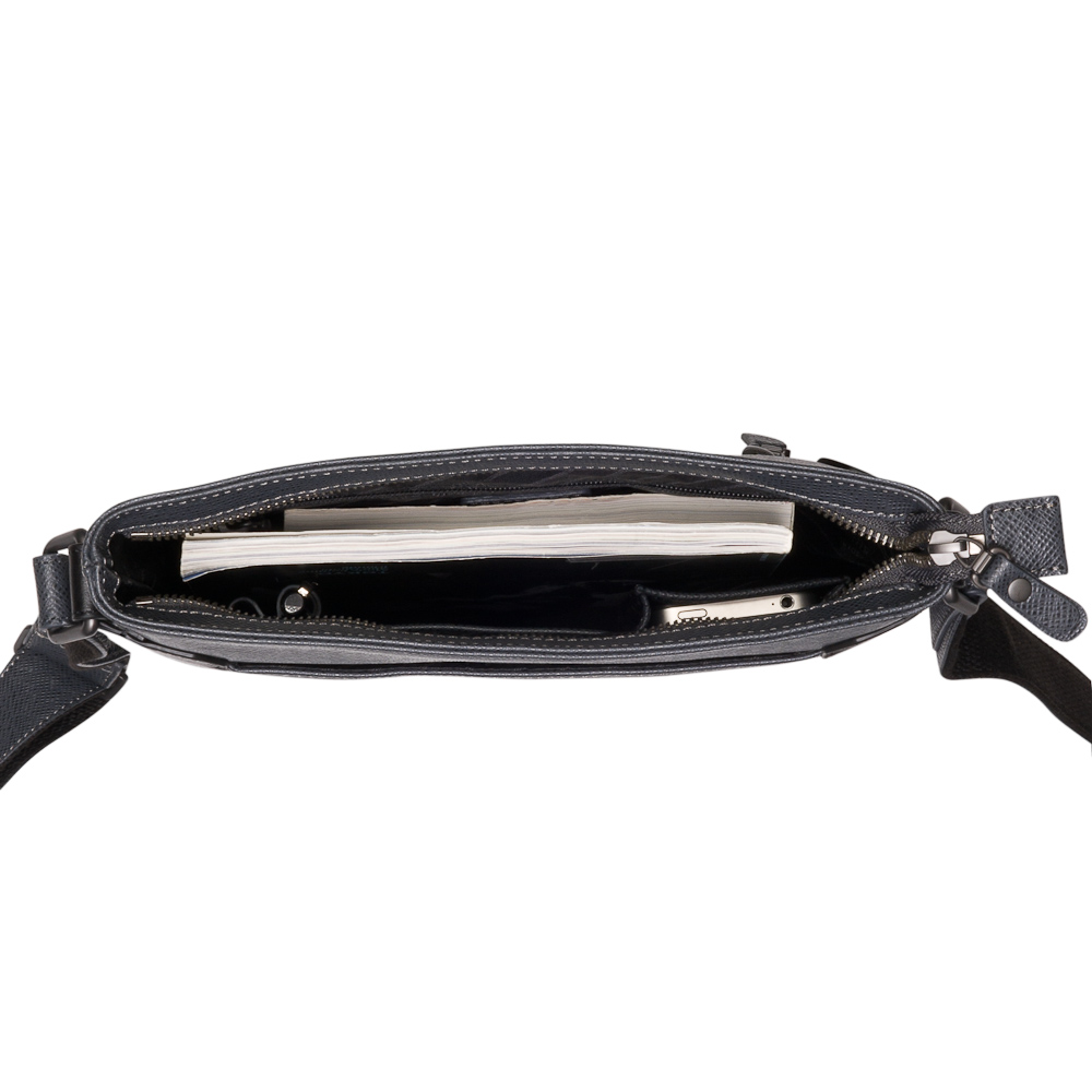 Сумка через плечо Dr.Koffer из натуральной кожи серая