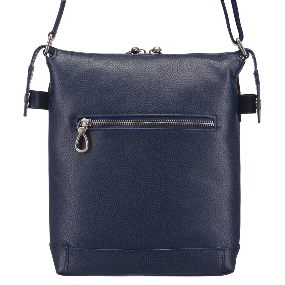 Сумка через плечо Dr.Koffer из натуральной кожи синяя