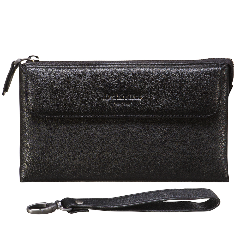 Сумка барсетка из натуральной кожи Dr. Koffer черная