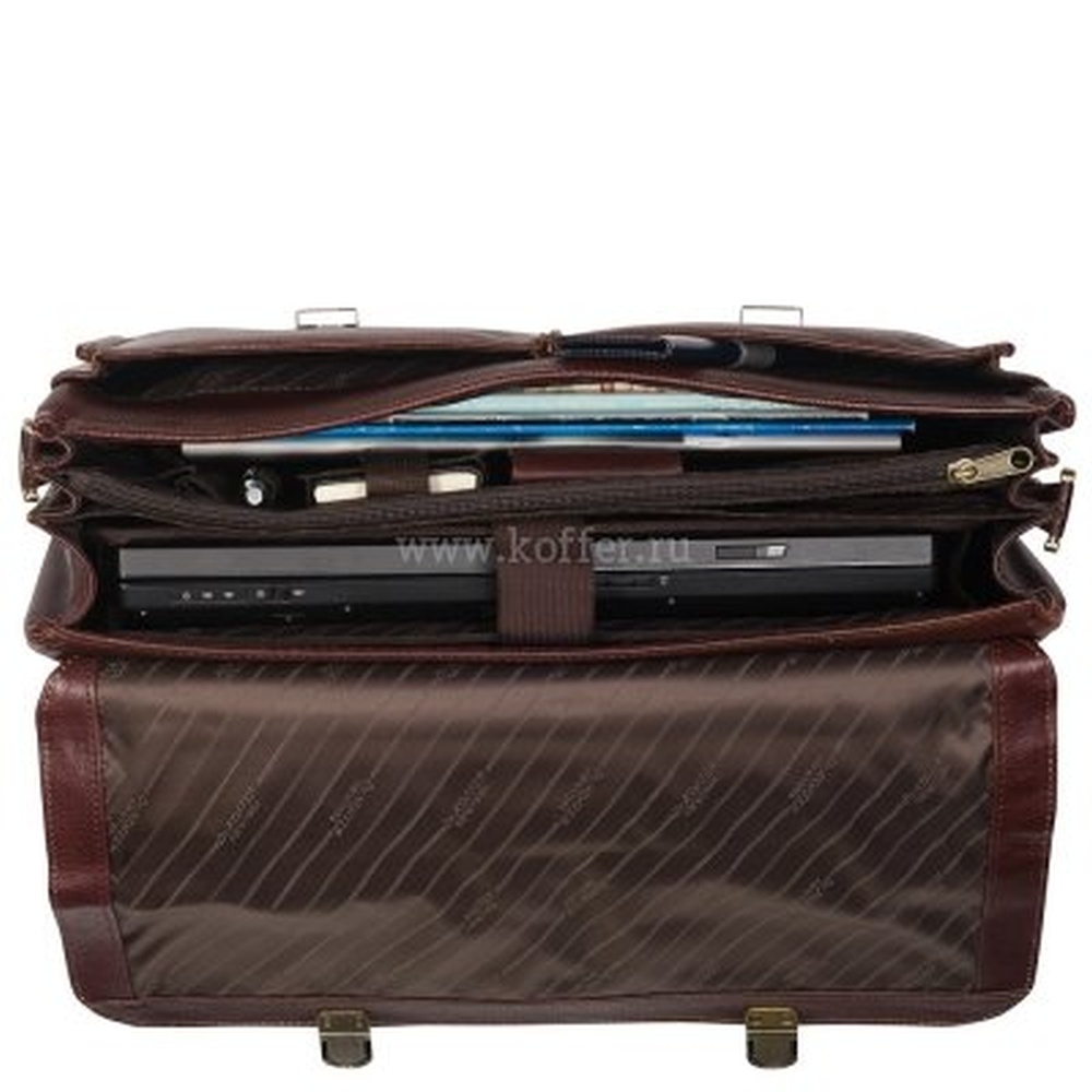 Классический деловой портфель с папкой для ноутбука и съемным плечевым ремнем Dr.Koffer B216190-02-09