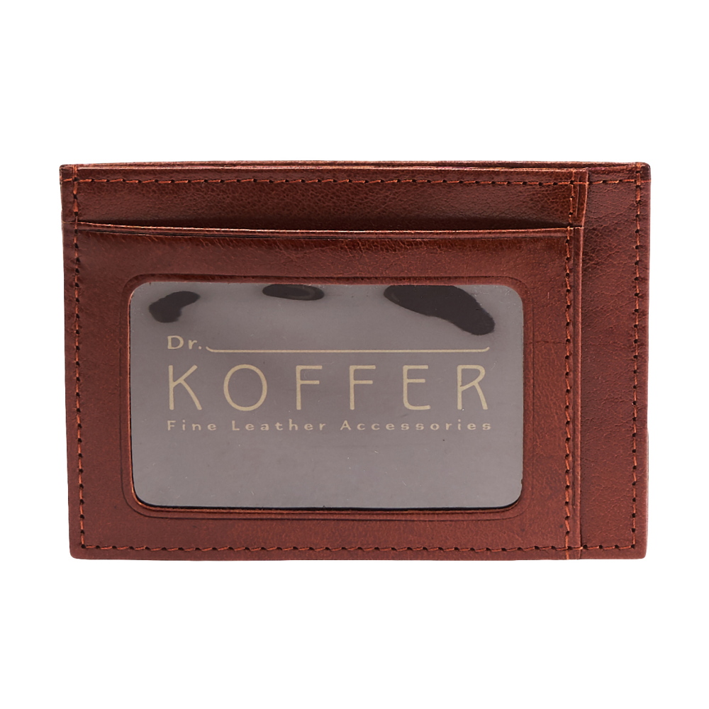 Визитница Dr.Koffer из натуральной кожи светло-коричневая