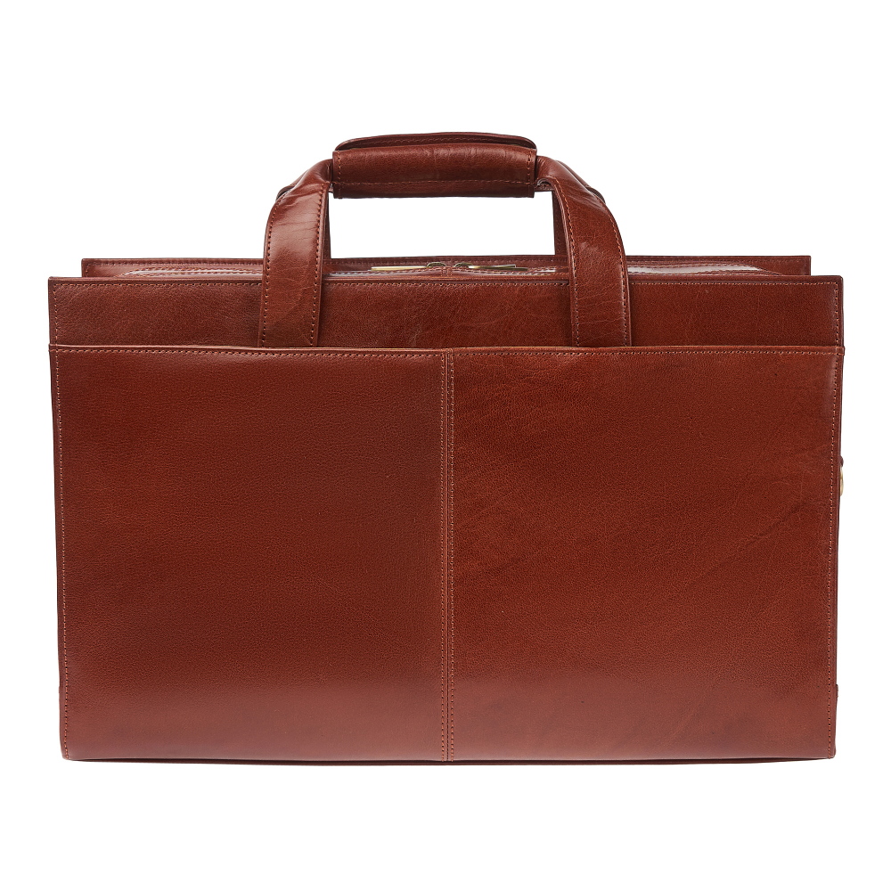 Деловая сумка Dr.Koffer из натуральной кожи коричневая