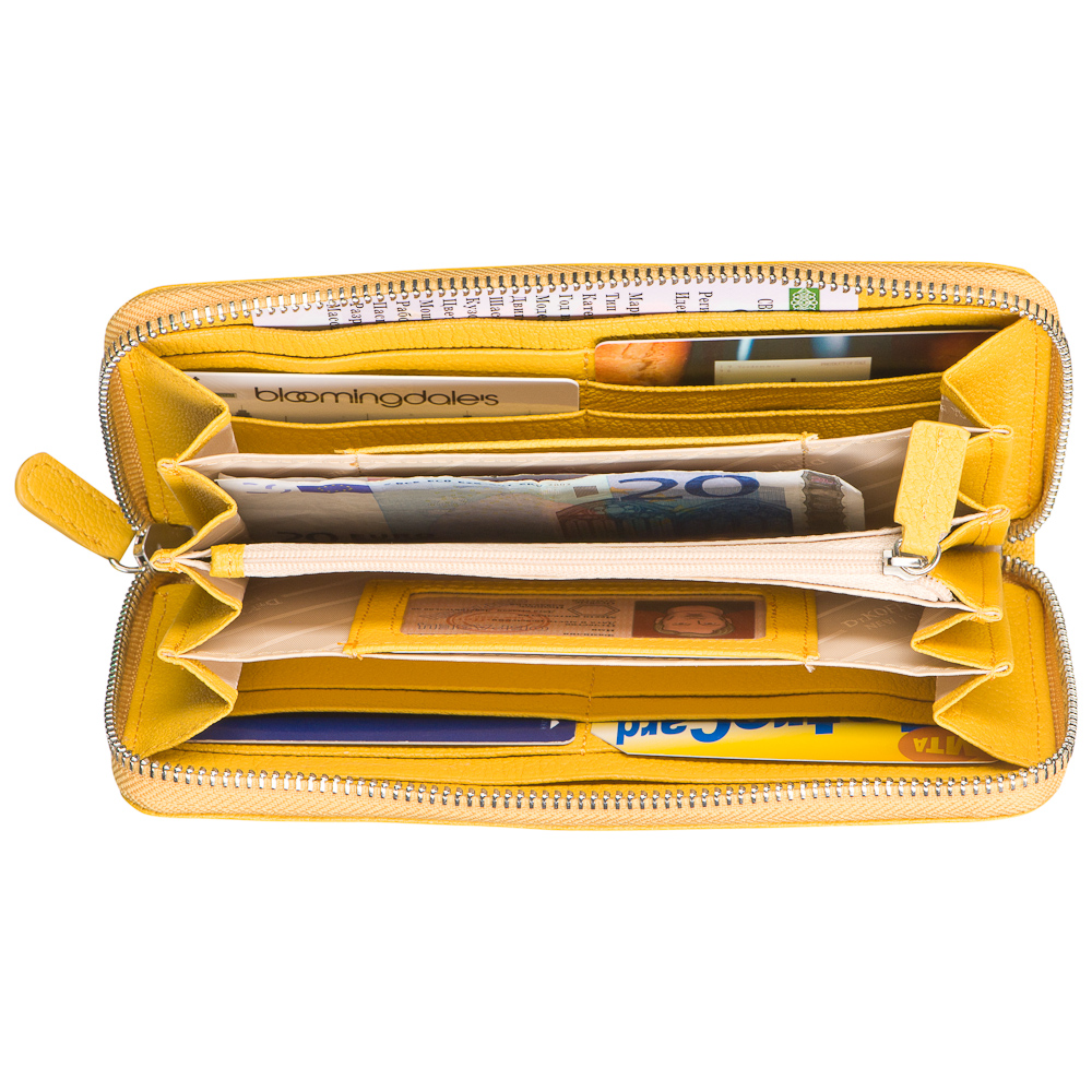 Портмоне Dr.Koffer из натуральной кожи желтое