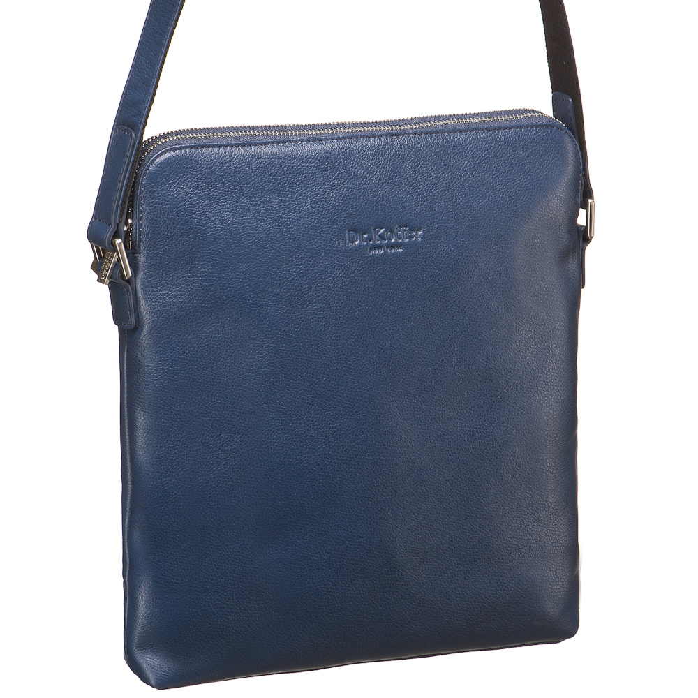Сумка через плечо Dr.Koffer из натуральной кожи синяя