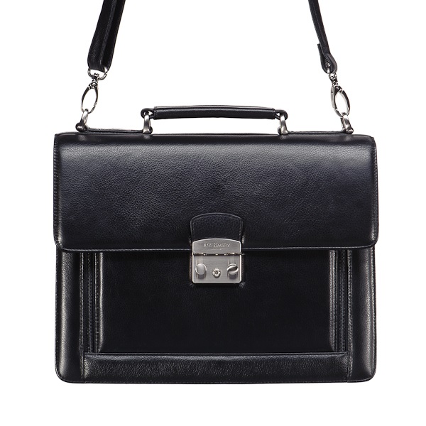 Портфель Dr.Koffer из натуральной кожи черный