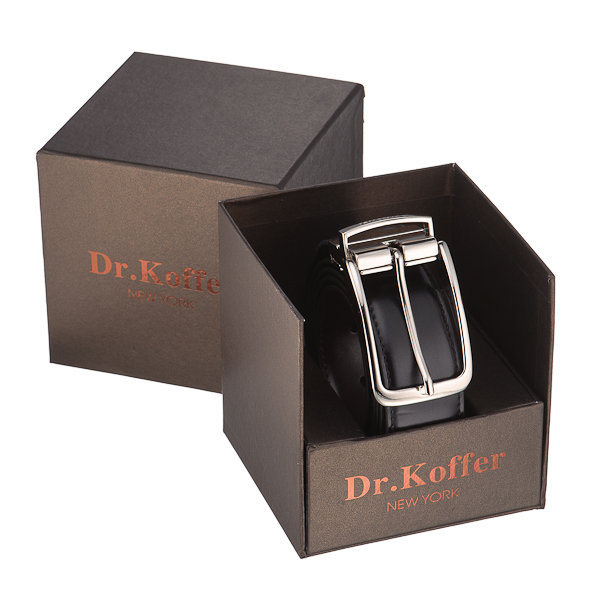 Кожанный двухсторонний ремень с хромированной пряжкой Dr.Koffer R023T01120-50-04