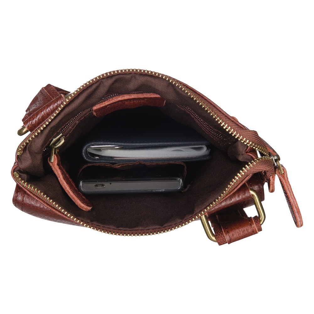 Сумка через плечо Dr.Koffer из натуральной кожи коричневая