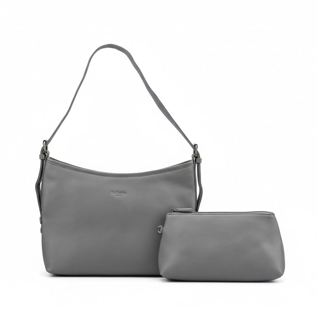 Женская сумка Dr.Koffer из натуральной кожи серая