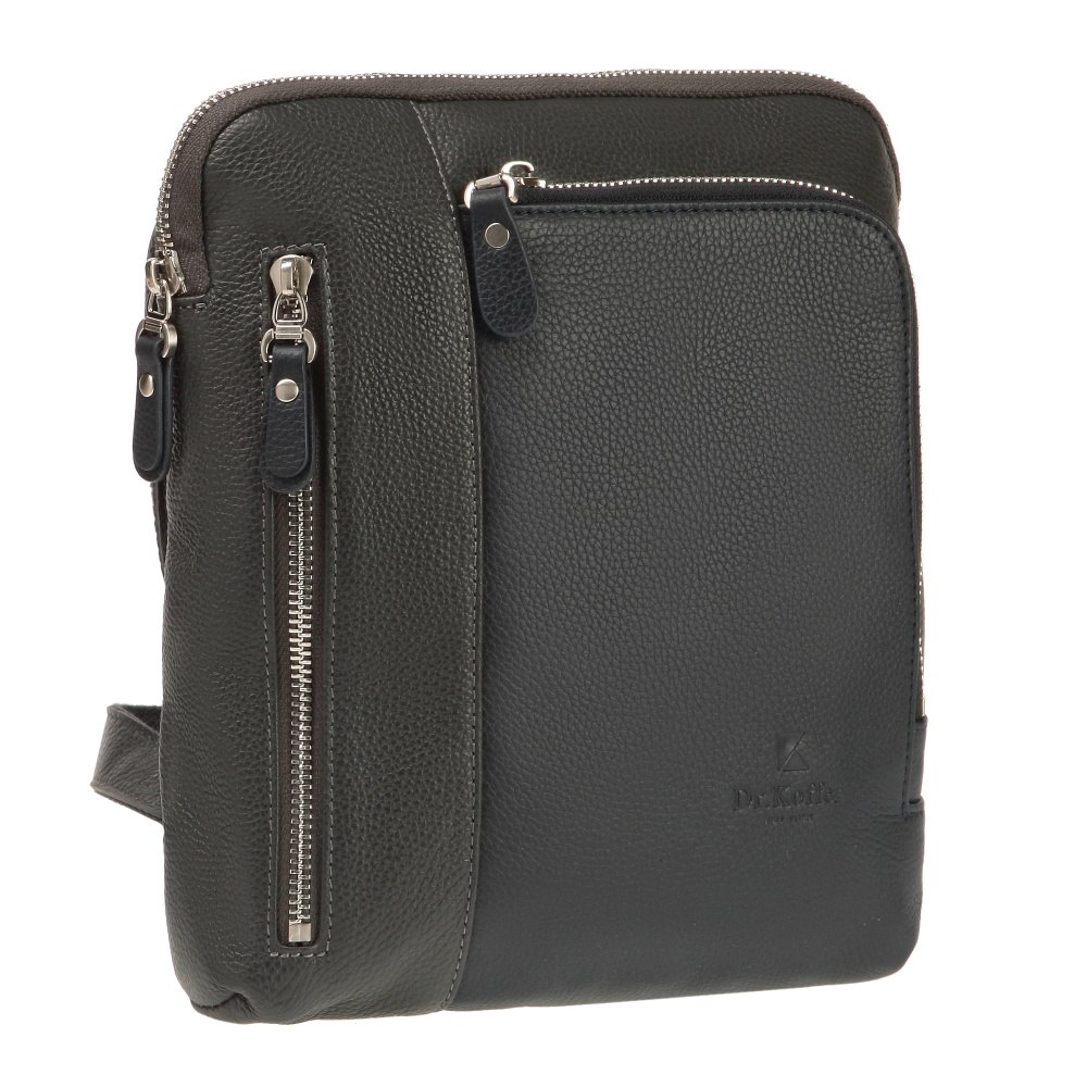 Сумка через плечо Dr.Koffer из натуральной кожи серая