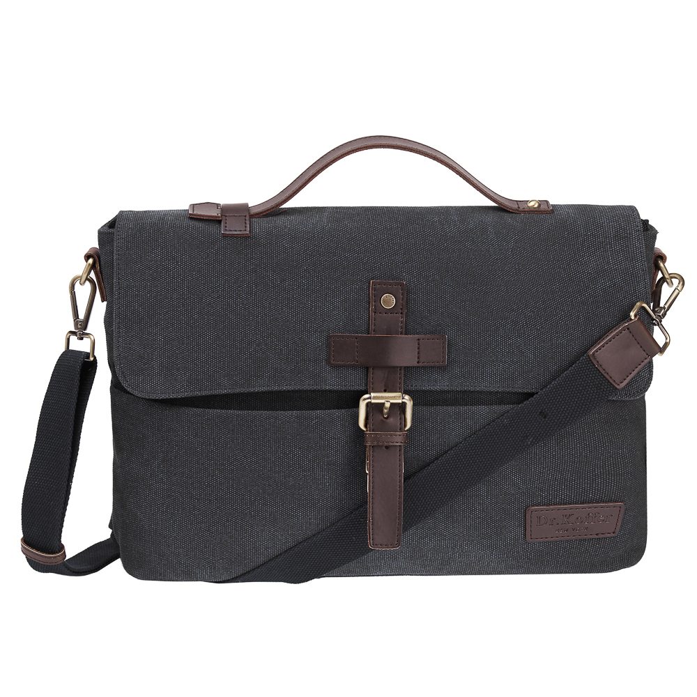 Деловая сумка Dr.Koffer из натуральной кожи черная