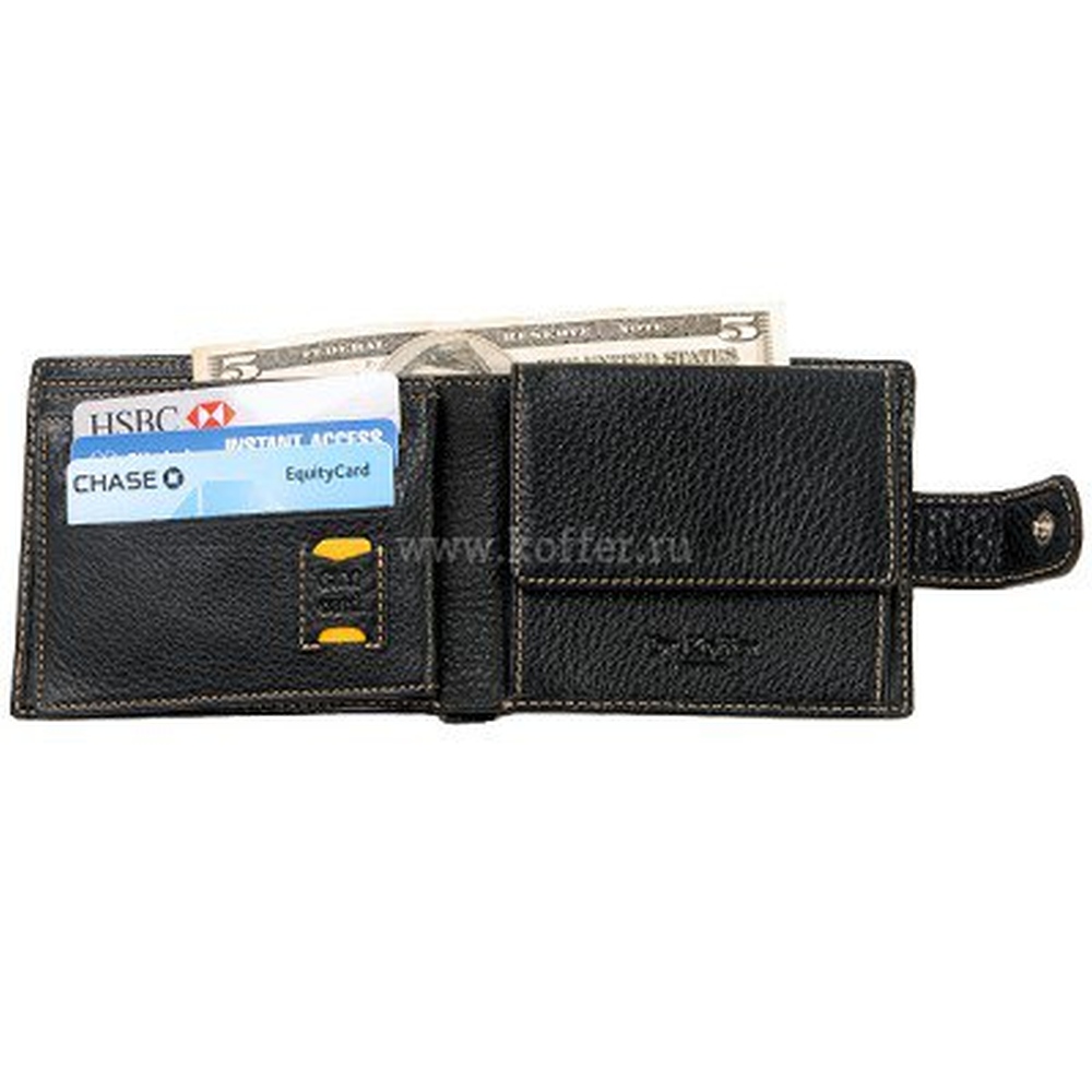 Портмоне Dr.Koffer из натуральной кожи черное