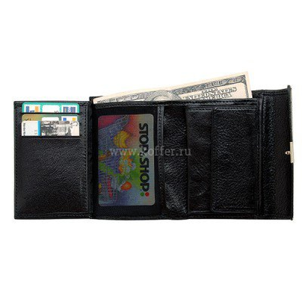 Мужское портмоне черного цвета с металлической застежкой Dr.Koffer X244491-02-04