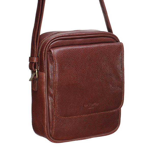 Сумка через плечо Dr.Koffer из натуральной кожи коричневая
