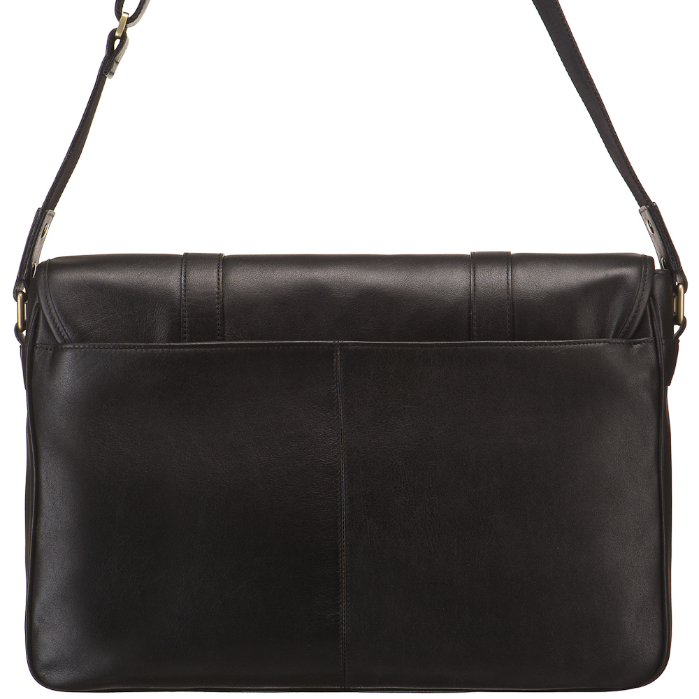 Деловая сумка Dr.Koffer из натуральной кожи черная