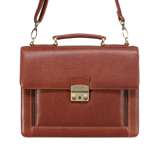 Портфель Dr.Koffer из натуральной кожи светло-коричневый