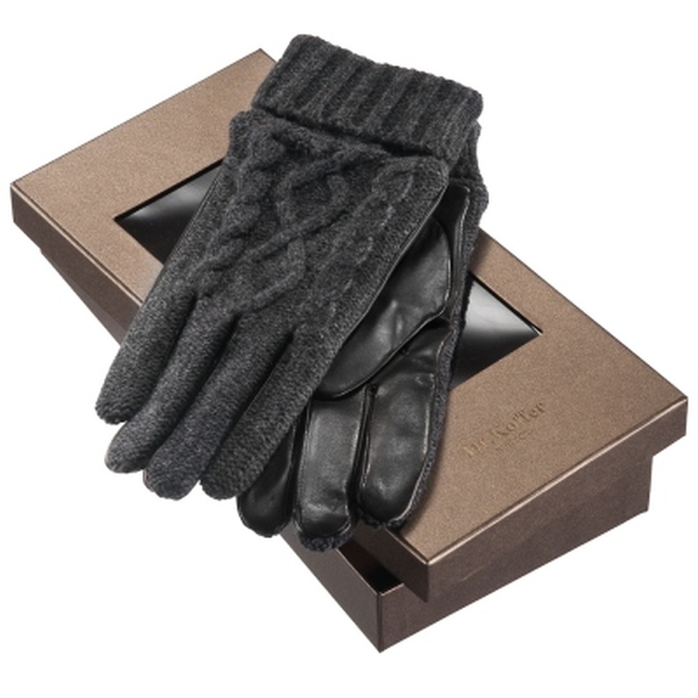Мужские перчатки из кожи и вязаного трикотажа Dr.Koffer H710058-41-04