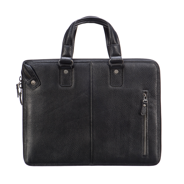 Деловая сумка Dr.Koffer из натуральной кожи черная