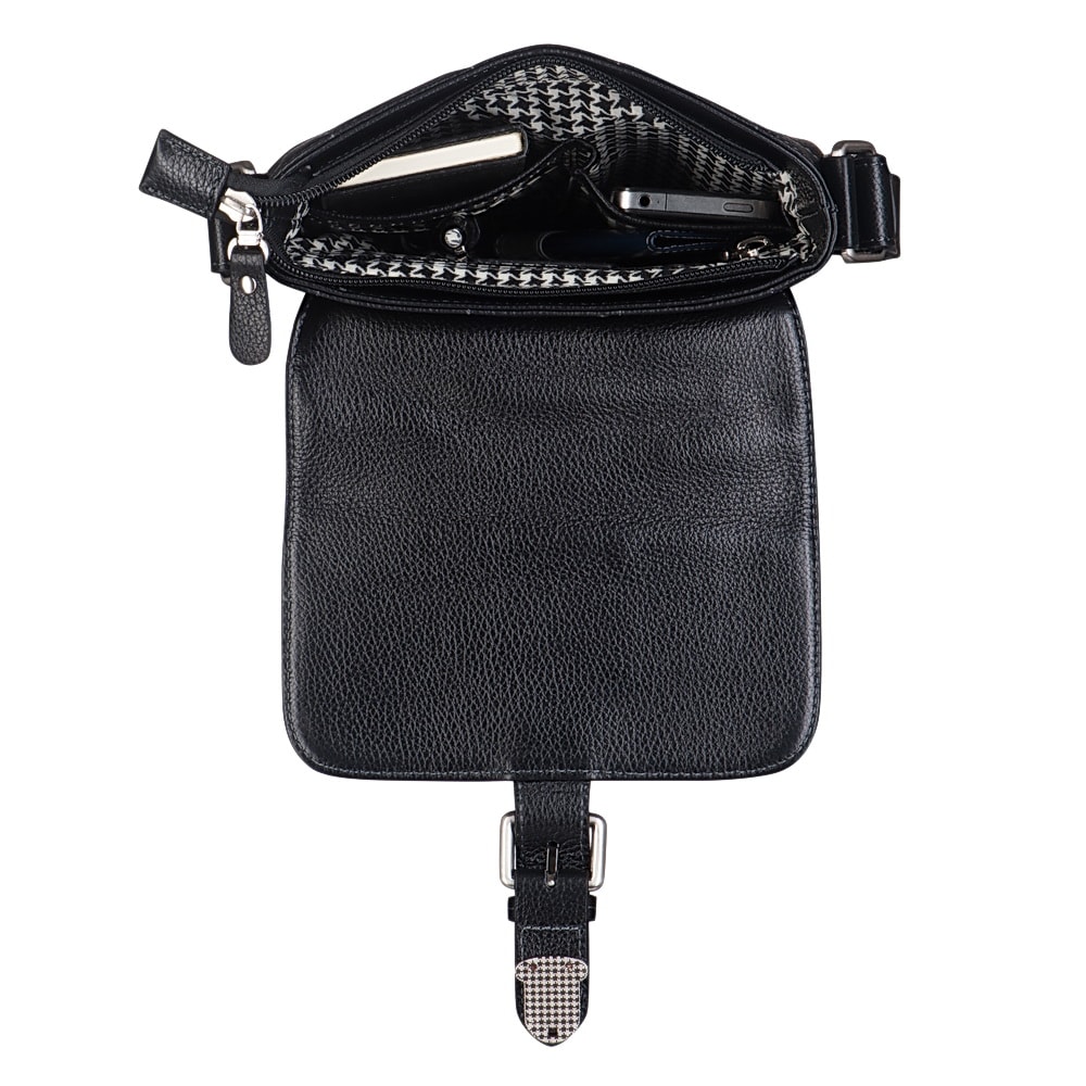 Сумка через плечо Dr.Koffer из натуральной кожи черная