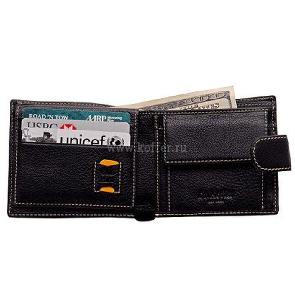 Портмоне Dr.Koffer из натуральной кожи черное