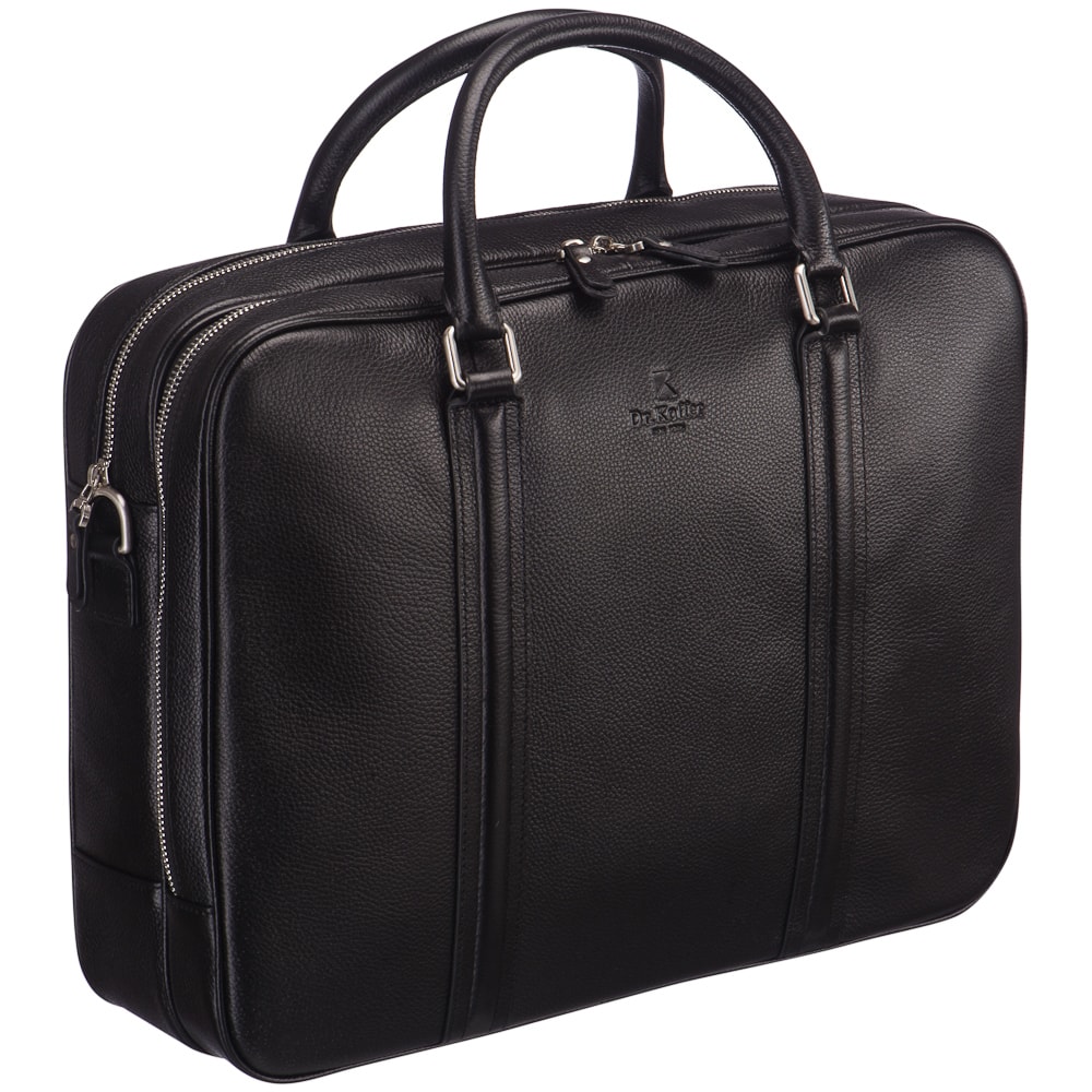 Деловая сумка Dr.Koffer из натуральной кожи черная