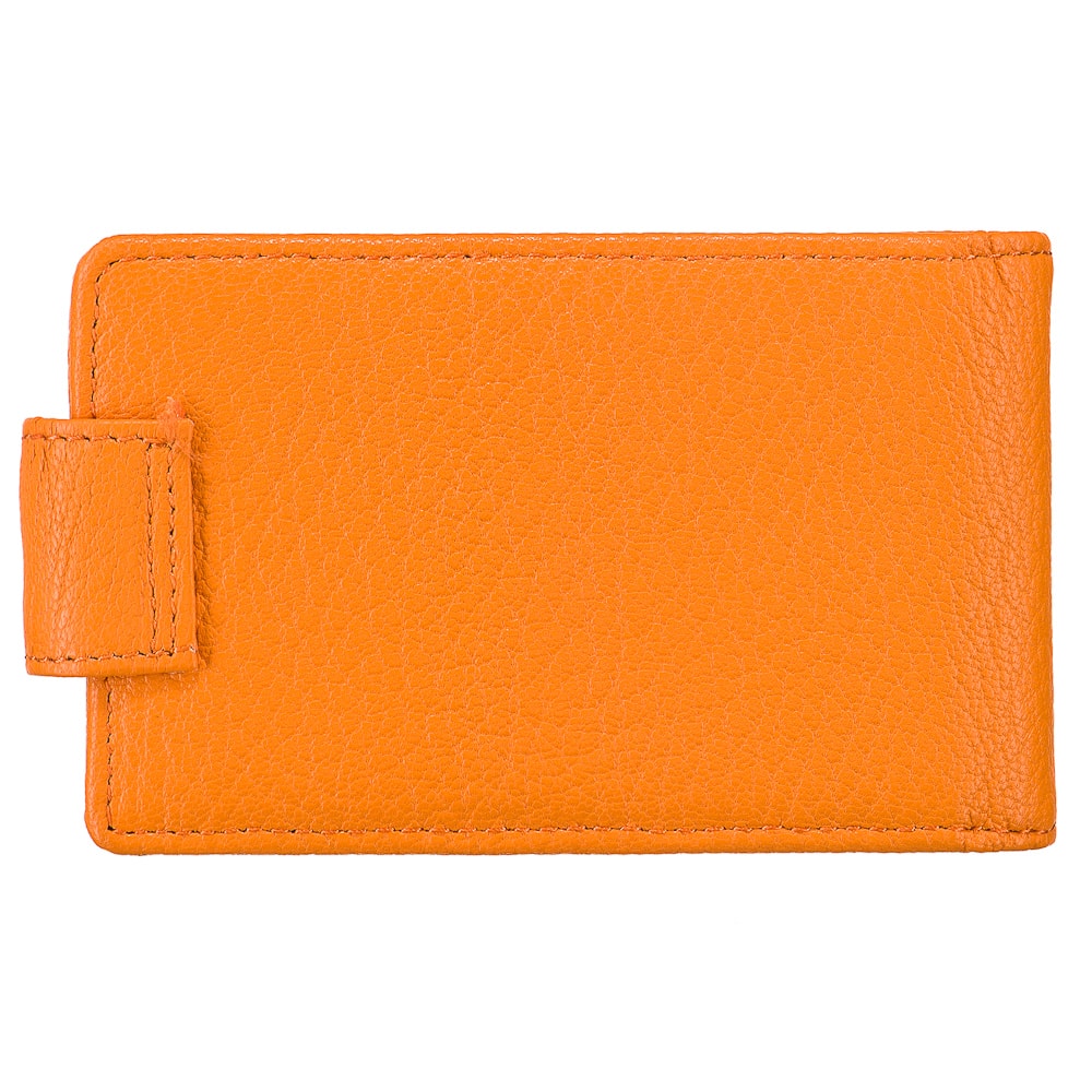 Визитница Dr.Koffer из натуральной кожи оранжевая