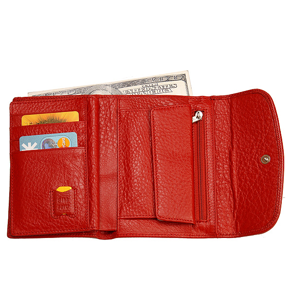 Портмоне Dr.Koffer из натуральной кожи красное