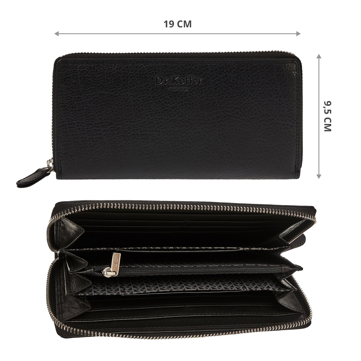 Портмоне Dr.Koffer из натуральной кожи черное