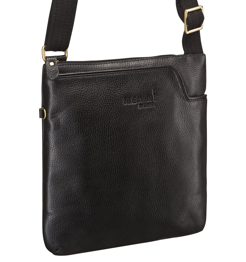 Сумка через плечо Dr.Koffer из натуральной кожи черная