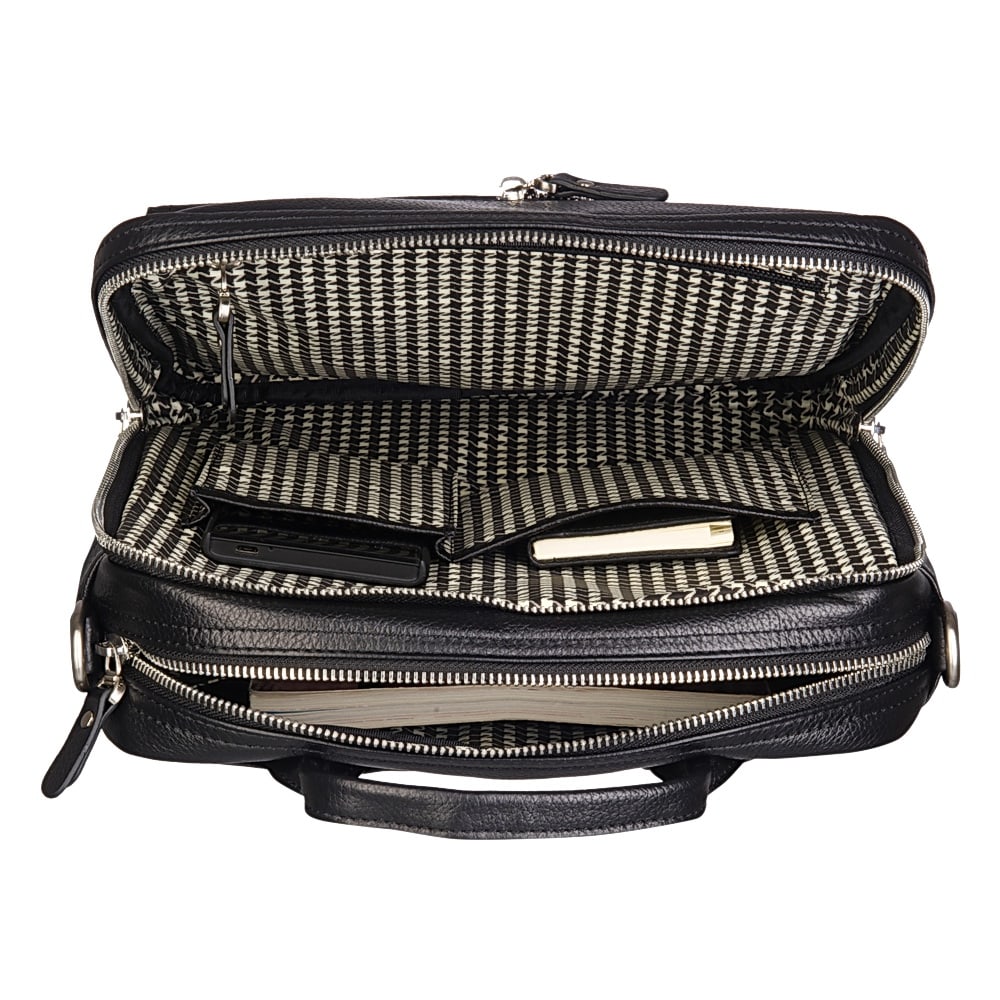 Сумка через плечо Dr.Koffer из натуральной кожи черная