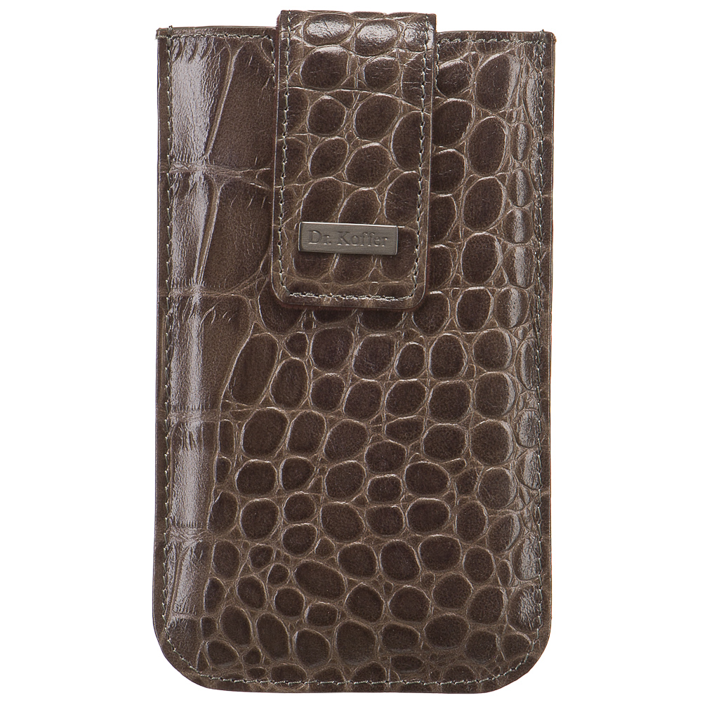 Чехол для телефона из натуральной кожи серый Dr.Koffer