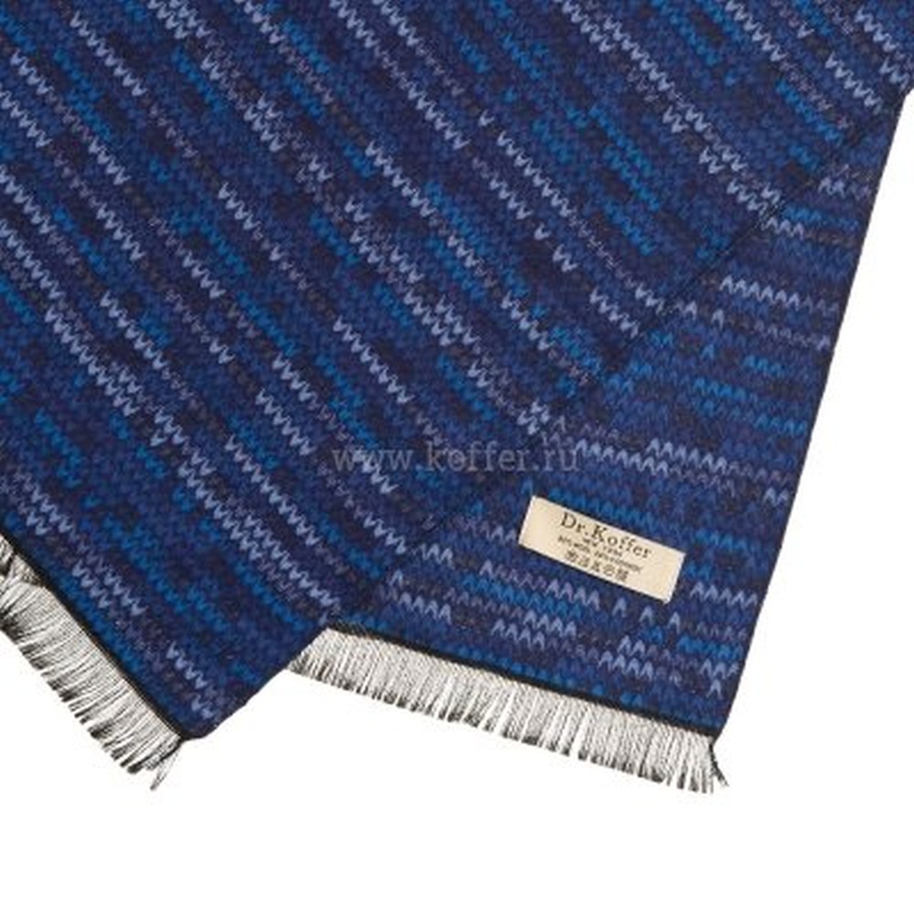 Теплый женский шарф синего цвета с рисунком Dr.Koffer S11-60
