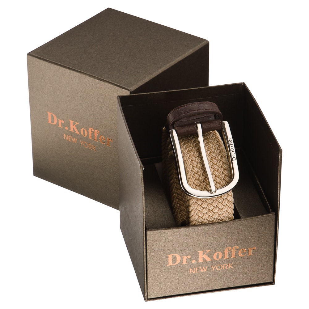 Кожаный ремень с декоративным плетением и регулировкой длины полотна Dr.Koffer R04001110-195-61