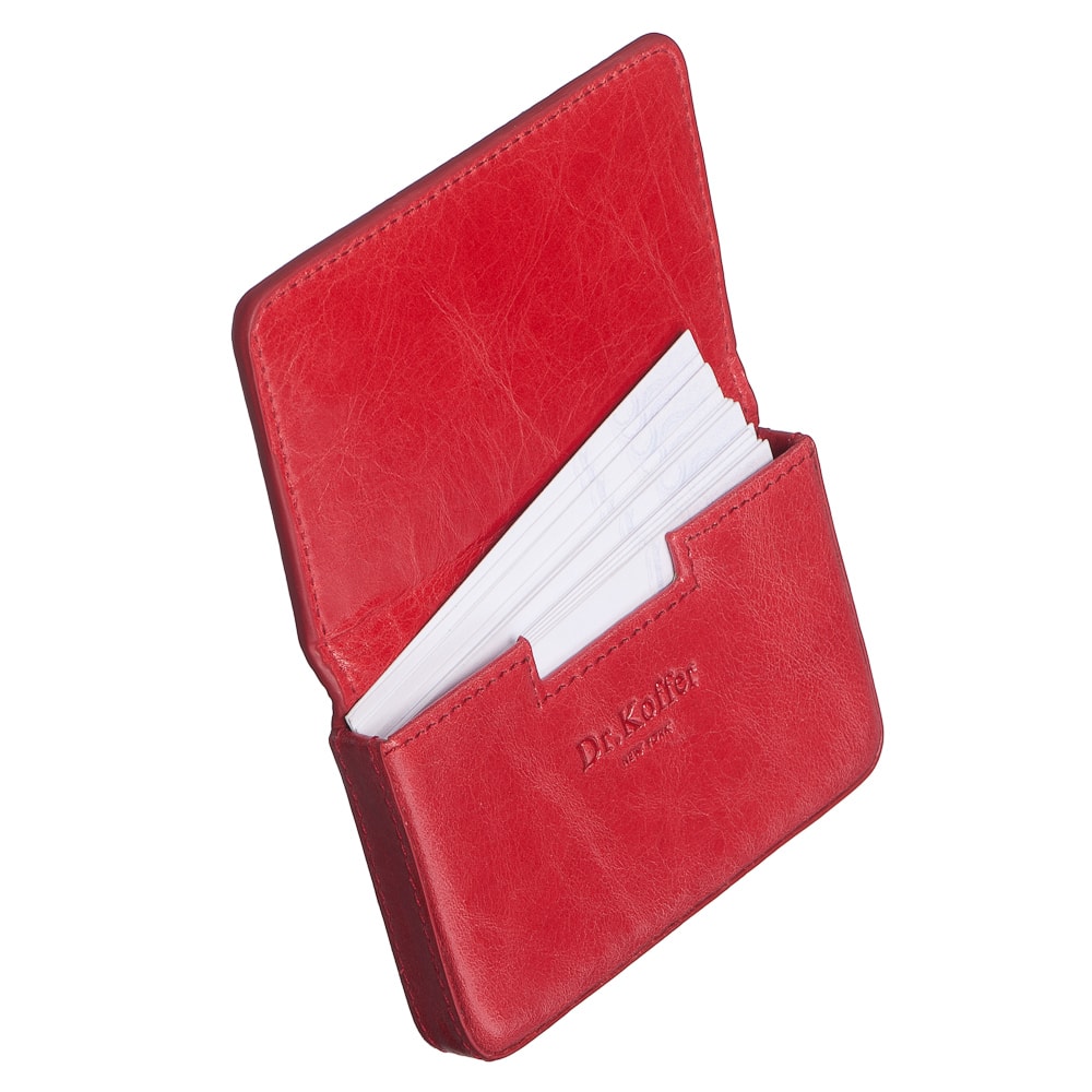 Визитница Dr.Koffer из натуральной кожи красная