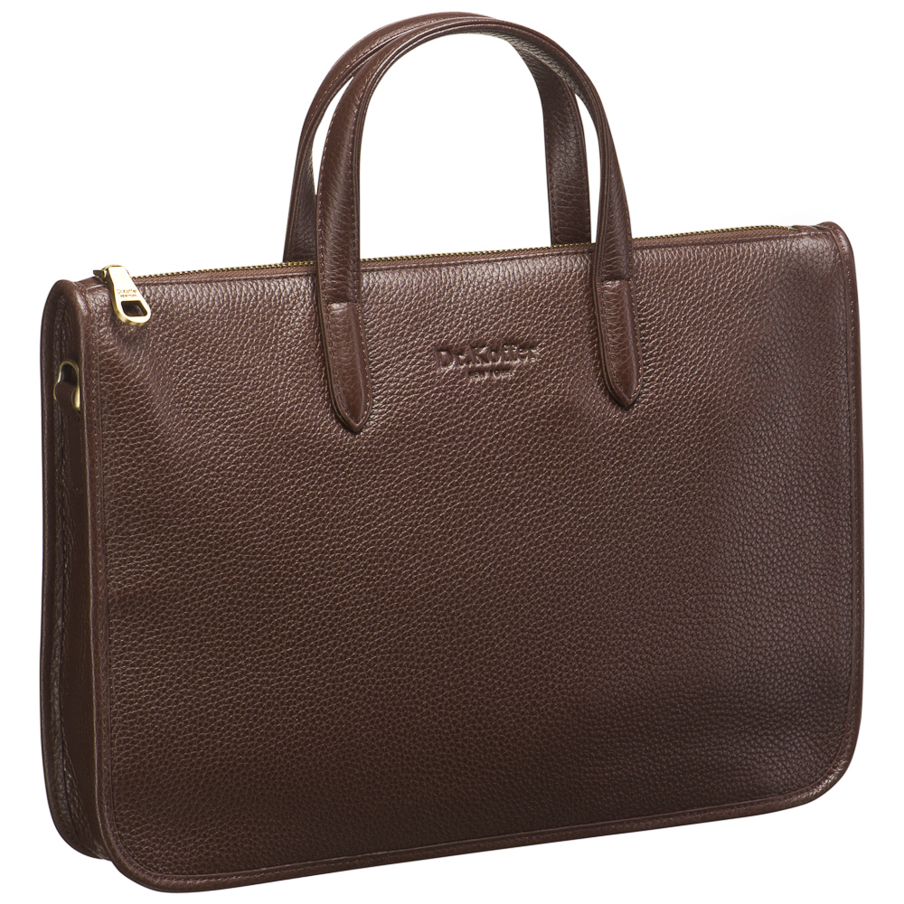 Деловая сумка Dr.Koffer из натуральной кожи темно-коричневая