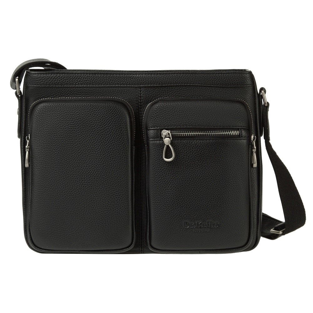 Деловая сумка Dr.Koffer из натуральной кожи черная
