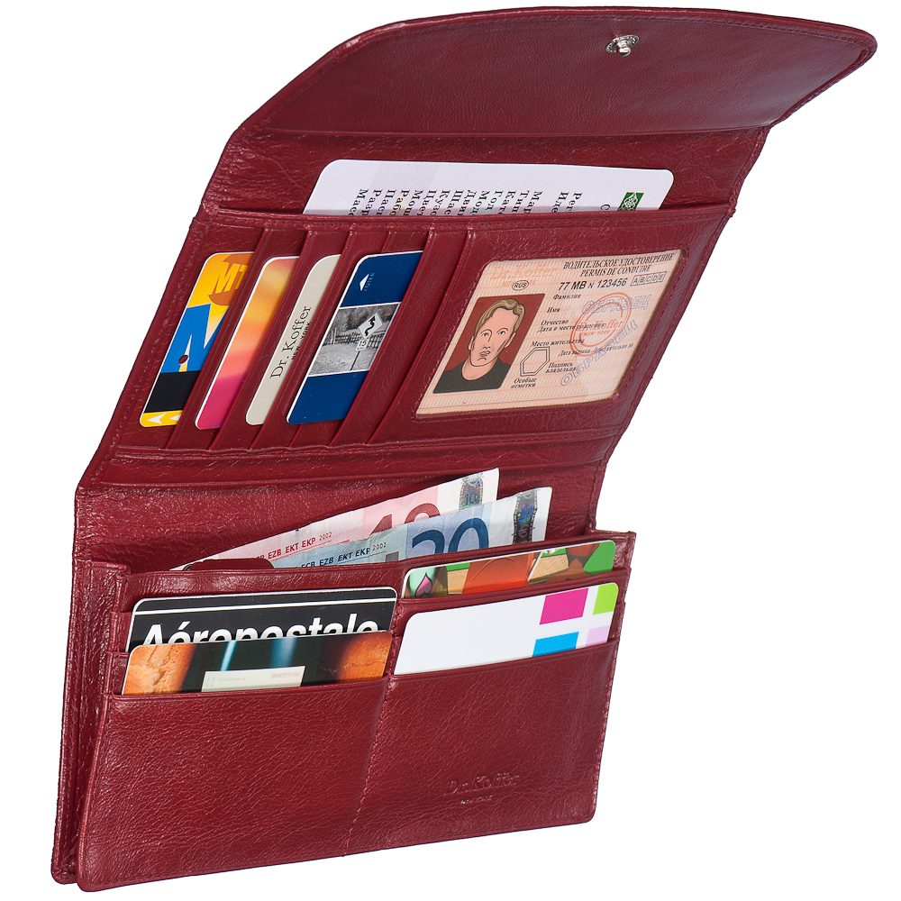 Портмоне Dr.Koffer из натуральной кожи красное