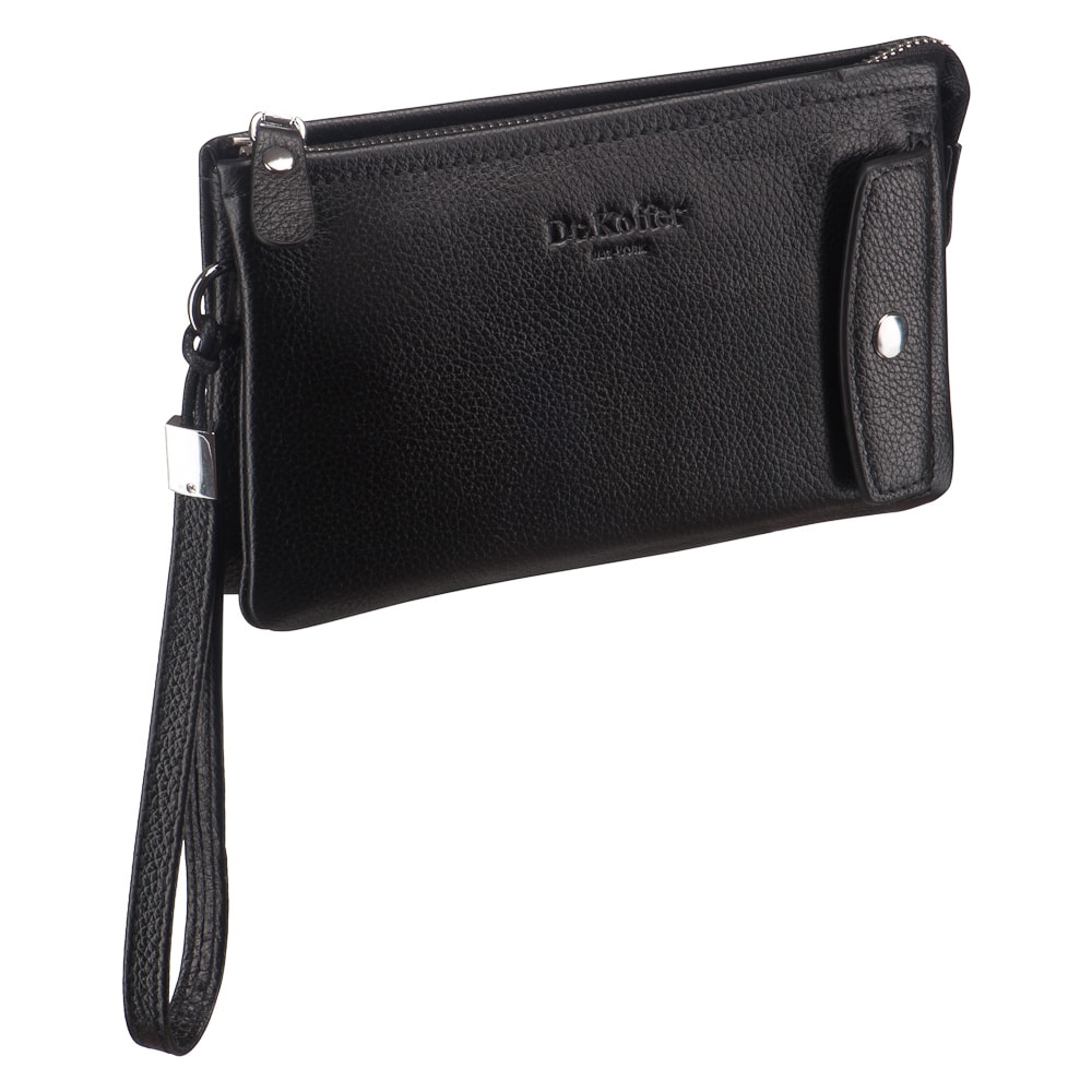 Сумка барсетка из натуральной кожи Dr. Koffer черная