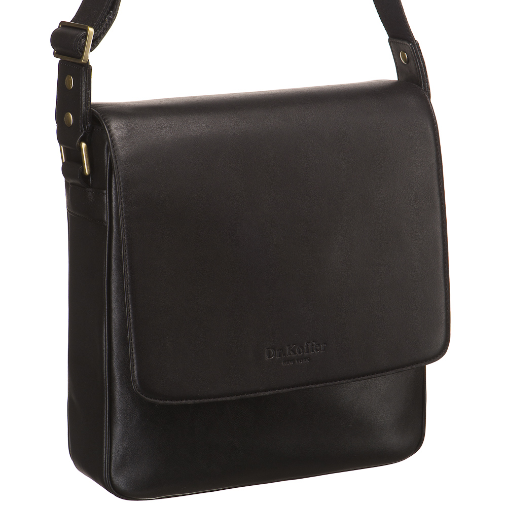 Сумка через плечо Dr.Koffer из натуральной кожи черная