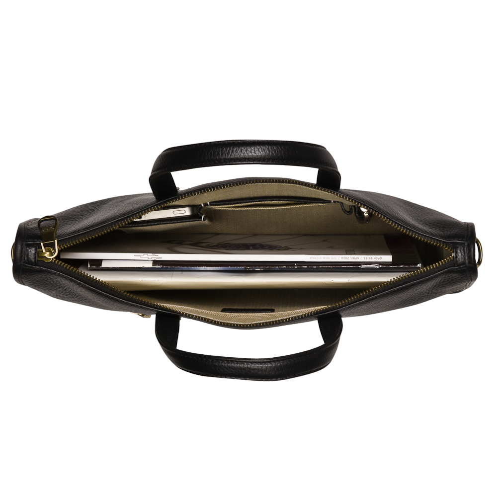 Деловая сумка Dr.Koffer из натуральной кожи черная