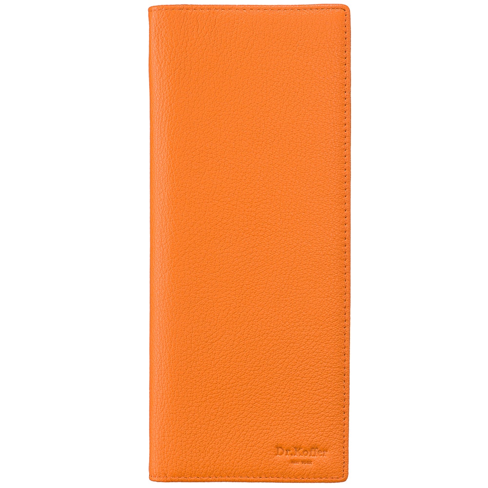 Визитница Dr.Koffer из натуральной кожи оранжевая