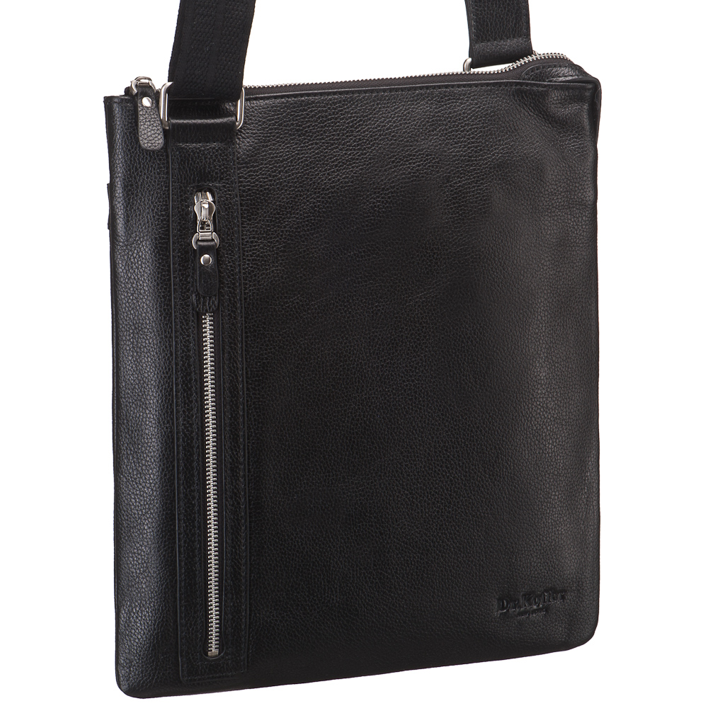 Сумка через плечо Dr.Koffer из натуральной кожи черная