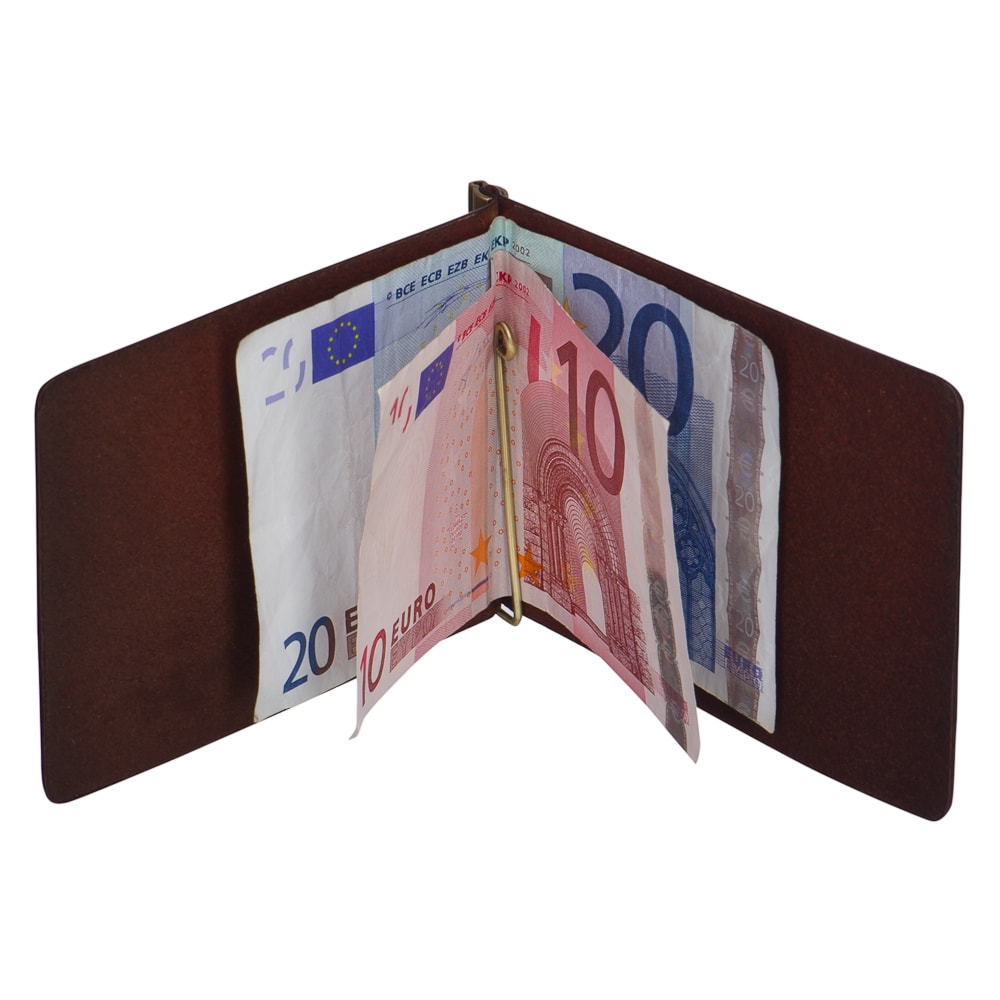 Зажим для денег Dr.Koffer из натуральной кожи коричневый