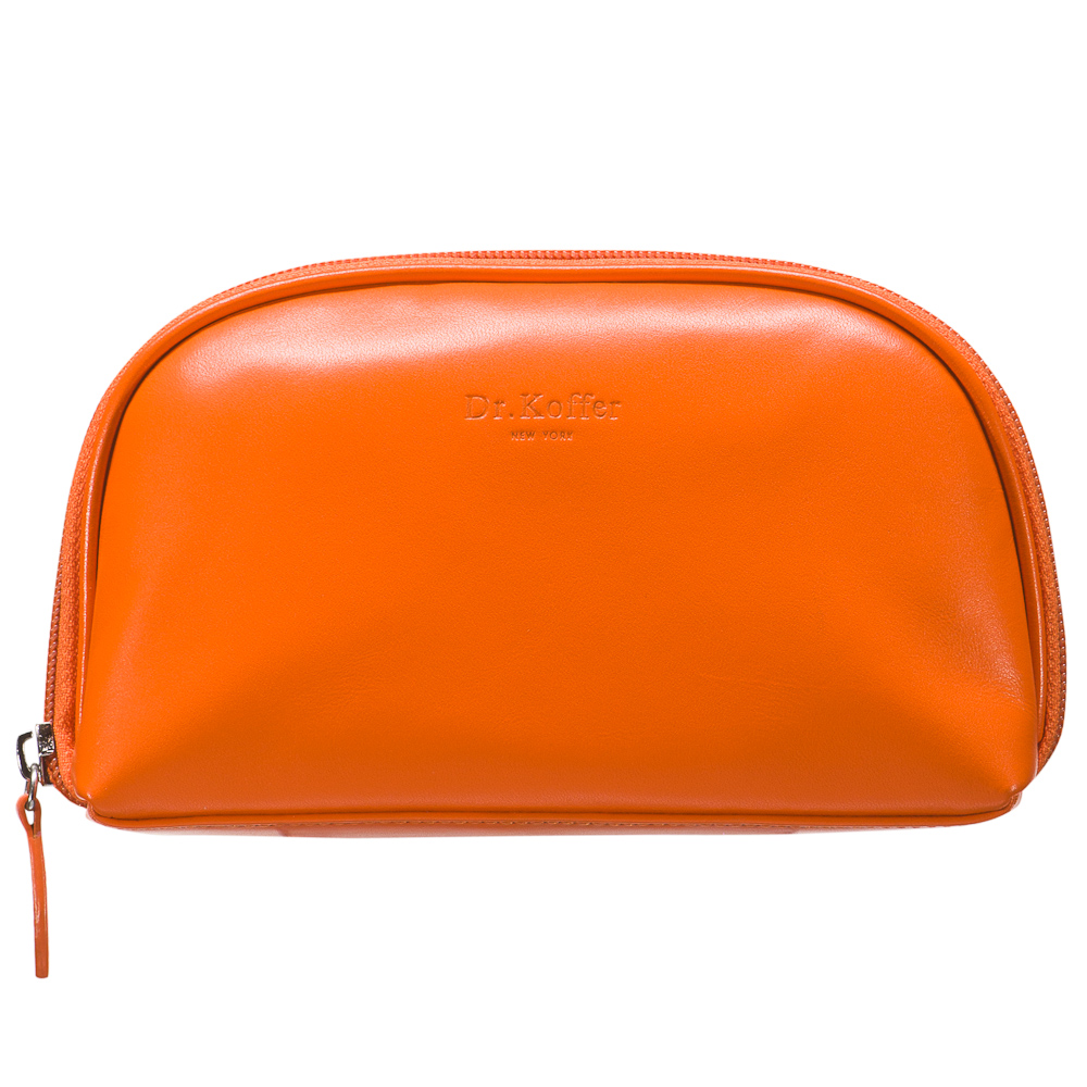 Косметичка Dr.Koffer из натуральной кожи оранжевая
