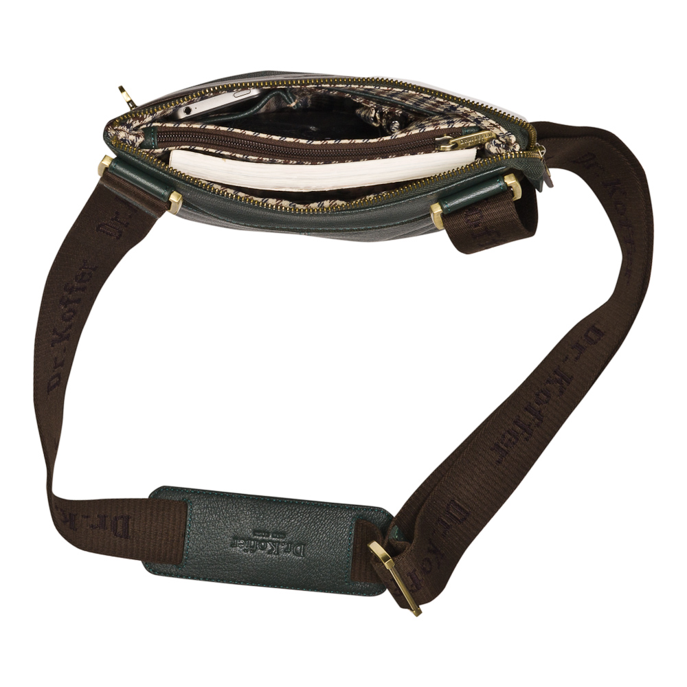 Сумка через плечо Dr.Koffer из натуральной кожи зеленая