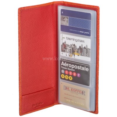Визитница Dr.Koffer из натуральной кожи красная