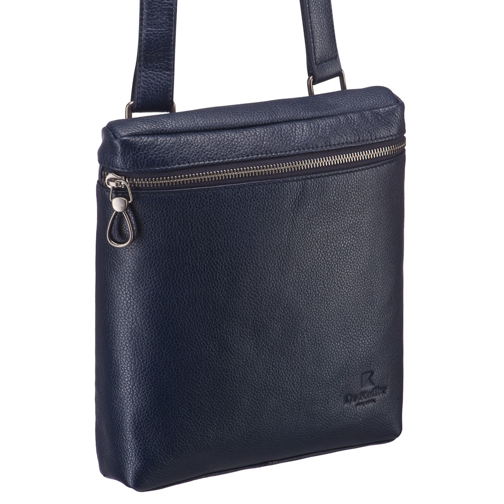 Сумка через плечо Dr.Koffer из натуральной кожи синяя