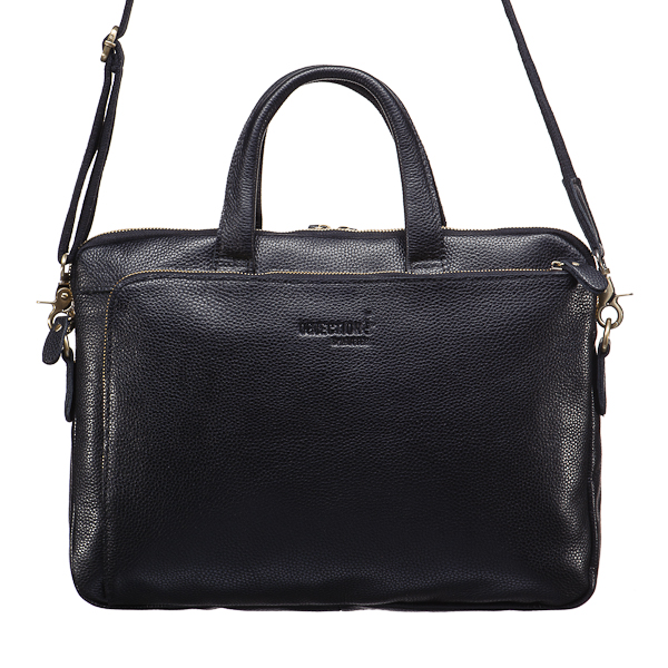 Деловая сумка Dr.Koffer из натуральной кожи черная