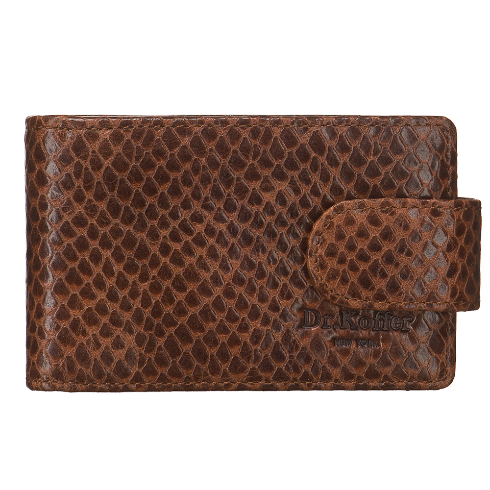 Визитница Dr.Koffer из натуральной кожи темно-коричневая