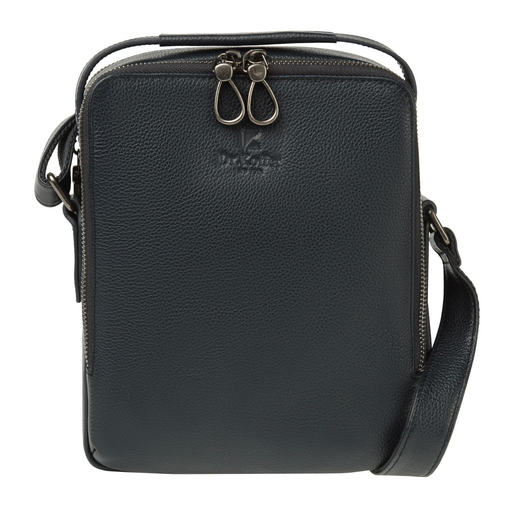 Сумка через плечо Dr.Koffer из натуральной кожи синяя