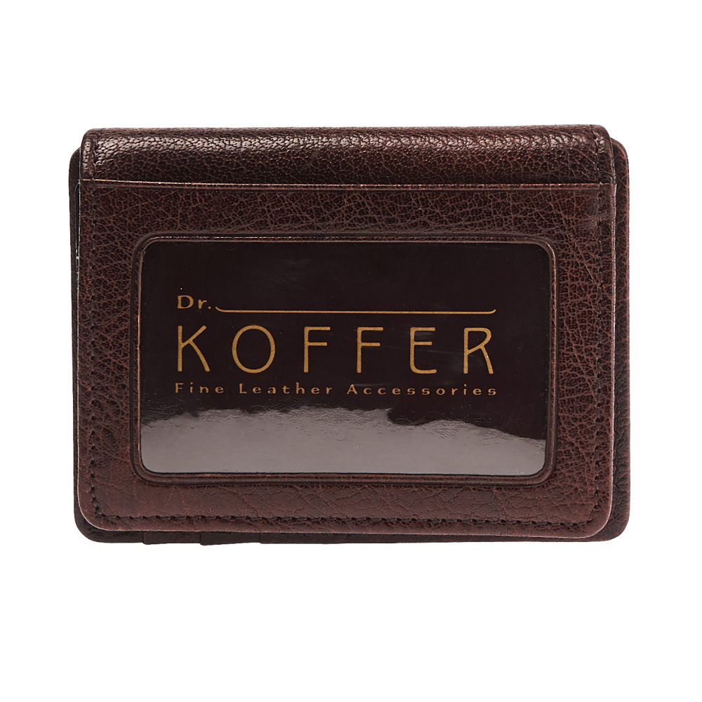 Визитница Dr.Koffer из натуральной кожи темно-коричневая